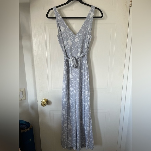 ARITZIA Wilfred Écoulement V Jumpsuit Cutout blue & white floral Womens size 00 - Picture 2 of 16